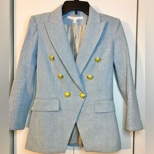 Veronica Beard Miller Dickey Denim double-breasted blazer (Size 0) PTP 17.5 EUC